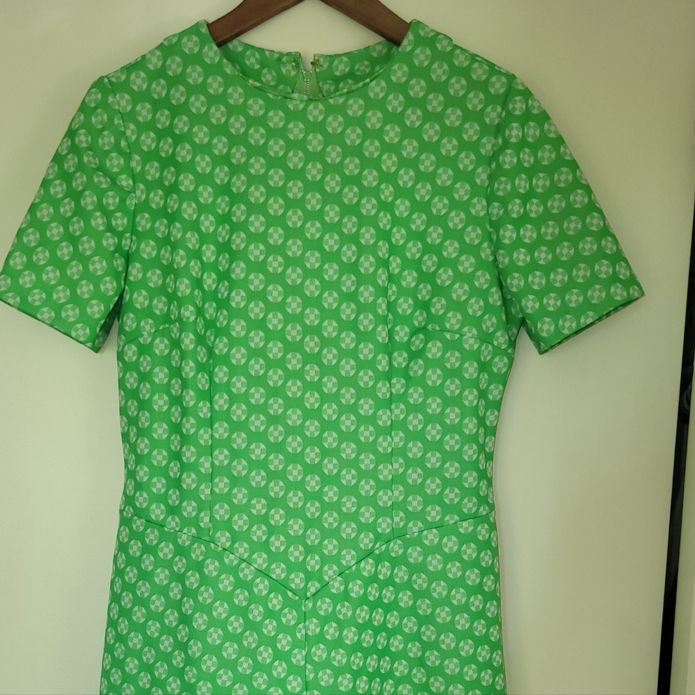 Vintage green polyester dress